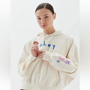 obey scribble hoodie size small